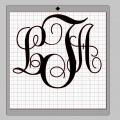 Vinyl Monogram Sticker Decal w/ Interlocking Letters 6x6 Black