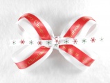 White Red Merry Christmas Hair Bow
