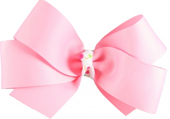 Pink with Pink and Lime Polka Dot Hair Bow