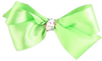 Lime Boutique Bow with Pink and Lime Polka Dots