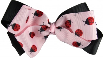 Double Layer Ladybugs and Black Hair Bow