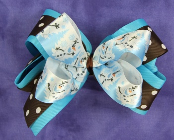 Olaf Snowman with Polka Dots Hair Bow