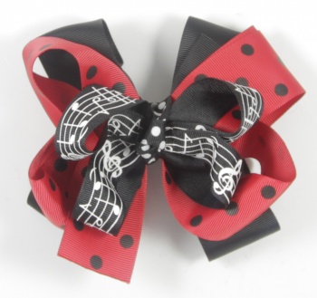 Black Red Polka Dots Music Notes