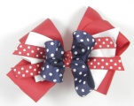 Red White Blue Polka Dots Hair Bow