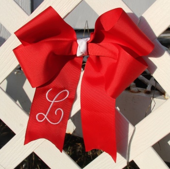 Red Grosgrain Long Tail Cheer Bow for Girl's