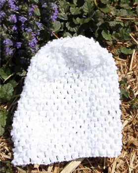 White Infant Waffle Beanie